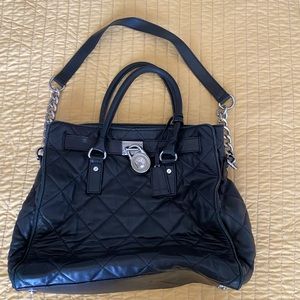 EUC|Michael Kors Black Leather Hamilton Satchel